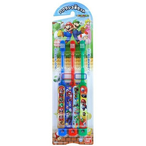 バンダイ　こどもハブラシセット　スーパーマリオ　ふつう　１パック（３本）1
