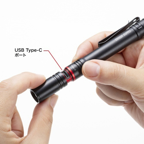 サンワサプライ　ペン型ライト（ロングタイプ・ＵＳＢ充電）　ＬＥＤ－ＰＥＮ３ＢＫ　１個6