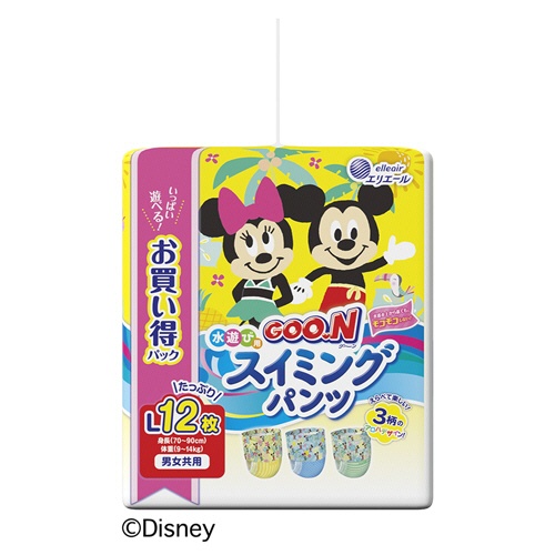 大王製紙　グーン　水遊び用　スイミングパンツ　男女共用　Ｌサイズ（９－１４ｋｇ）　１パック（１２枚）1