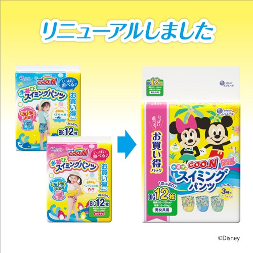 大王製紙　グーン　水遊び用　スイミングパンツ　男女共用　ＢＩＧサイズ（１２－２０ｋｇ）　１パック（１２枚）3