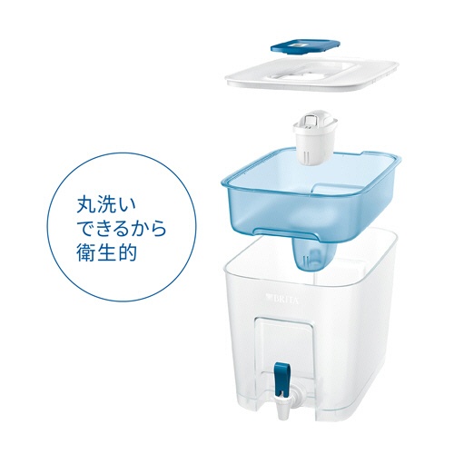 ブリタ　タンク型浄水器　フロー　８．２Ｌ　ブルー　マクストラプロカートリッジ１個付　１個3