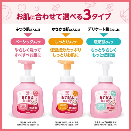 サラヤ　アラウ．ベビー　泡全身ソープ　しっとり　詰替用　４００ｍＬ　１個4