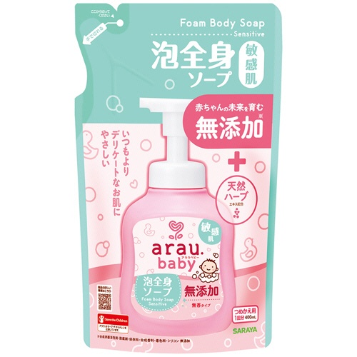 サラヤ　アラウ．ベビー　泡全身ソープ　敏感肌　詰替用　４００ｍＬ　１個1