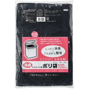 ケミカルジャパン　消臭トイレコーナー用ポリ袋　黒　３００×４００ｍｍ　ＴＰ－１００　１パック（１００枚）1