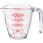 マーナ　目盛りが見やすい計量カップ　２００ｍｌ　クリア　Ｋ６４９ＣＬ　１個