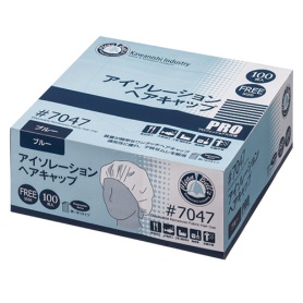 川西工業　不織布アイソレーションヘアキャップ　ブルー　７０４７　１箱（１００枚）