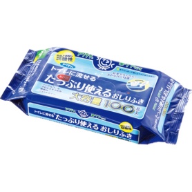 日本製紙クレシア　アクティ　トイレに流せる　たっぷり使えるおしりふき　１パック（１００枚）