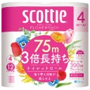 日本製紙クレシア　スコッティ　フラワーパック　３倍長持ち　ダブル　７５ｍ　くつろぐ花の香り