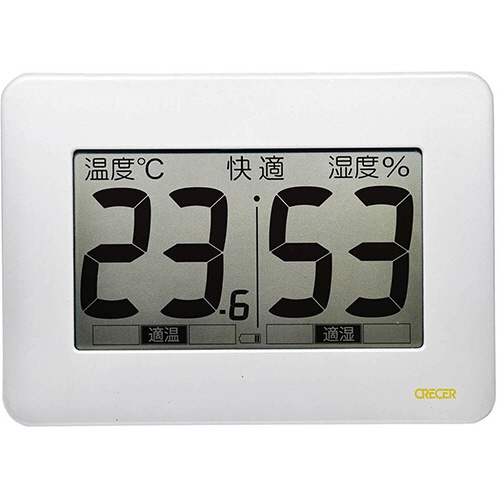 クレセル　超大画面デジタル温湿度計　ＣＲ－３０００Ｗ　１個1