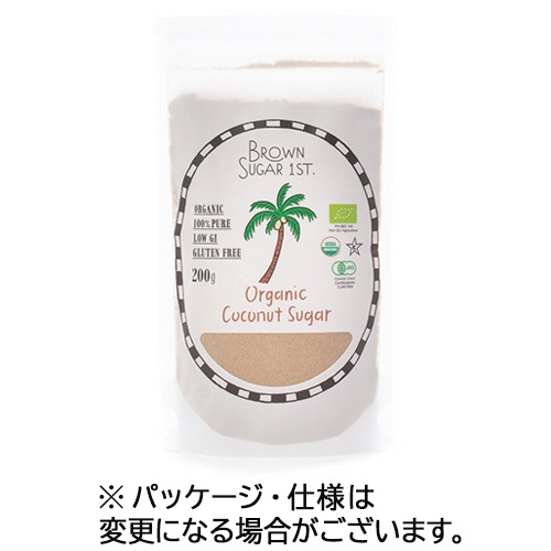 ブラウンシュガーファースト　有機ココナッツシュガー　スタンドパック　２００ｇ　１袋1