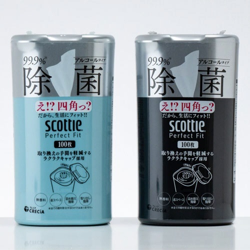 日本製紙クレシア　スコッティ　パーフェクトフィット　ウェットティシュー　除菌　アルコールタイプ　本体　ミストブルー　１個（１００枚）9