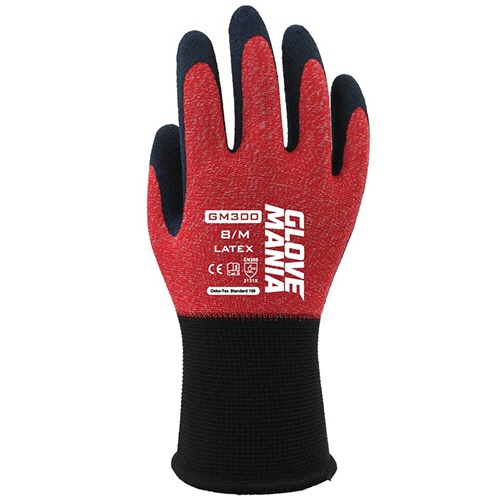 川西工業　グローブマニア　ラテックス　Ｍ　レッド　ＧＭ３００Ｒ－３Ｐ－Ｍ　１パック（３双）1
