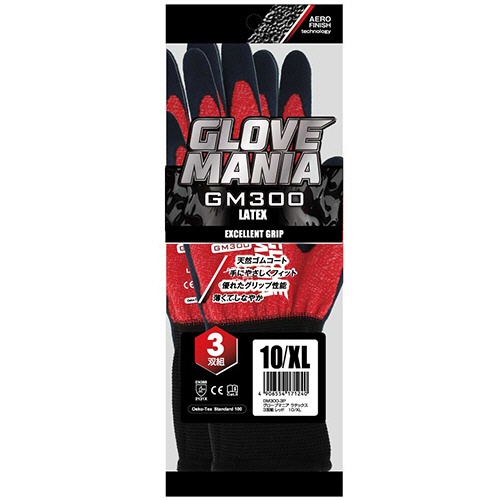 川西工業　グローブマニア　ラテックス　ＸＬ　レッド　ＧＭ３００Ｒ－３Ｐ－ＸＬ　１パック（３双）2