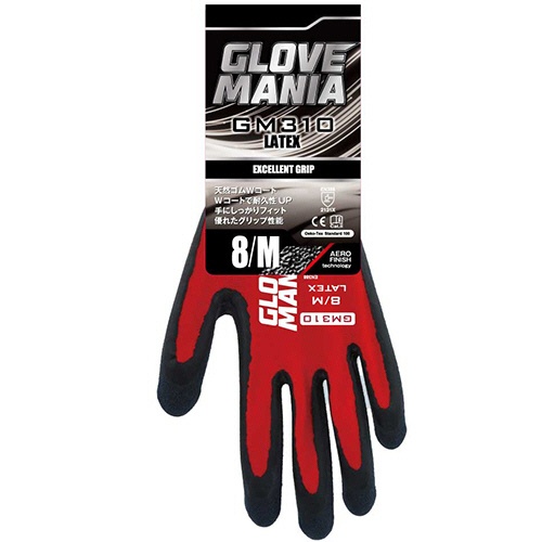 川西工業　グローブマニア　ラテックス　Ｍ　レッド　ＧＭ３１０－Ｍ　１双2