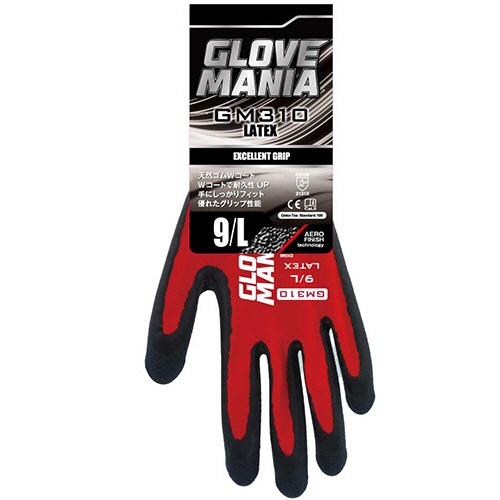 川西工業　グローブマニア　ラテックス　Ｌ　レッド　ＧＭ３１０－Ｌ　１双2