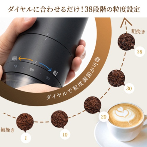 プラスマイナスゼロ　電動コーヒーミル　ブラウングレー　ＸＫＭ－Ｊ１１０ＴＨ　１台6