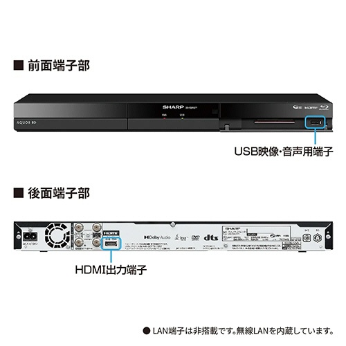 シャープ　ＡＱＵＯＳ　ブルーレイディスクレコーダー　２Ｋ　２ＴＢ　トリプルチューナー　２Ｂ－Ｃ２０ＧＴ１　１台4