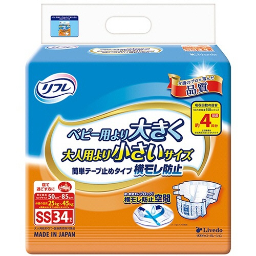 リブドゥコーポレーション　リフレ　簡単テープ止めタイプ　横モレ防止　ＳＳ　１パック（３４枚）1