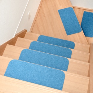 カキウチ　ピッタイル階段マット　ブルー　７００１０５　１パック（１５枚）2