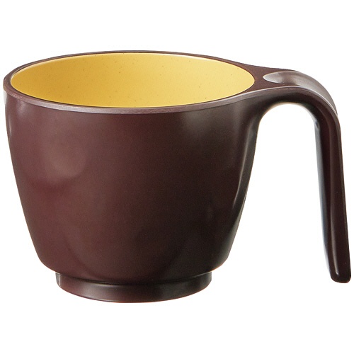 国際化工　取手付汁椀　身　茶黒／黄瀬戸　Ｂ４７Ｂ（Ｂ／Ｋ）　１個1