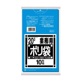 日本サニパック　Ｎシリーズ　業務用ポリ袋　青　２０Ｌ　０．０３０ｍｍ　Ｎ－２１　１パック（１０枚）