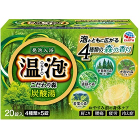 アース製薬　温泡　ＯＮＰＯ　こだわり森　炭酸湯　４５ｇ／錠　１箱（２０錠：４種類×５錠）