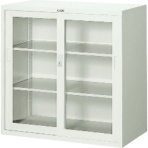 ＴＲＵＳＣＯ　スタンダード書庫（Ｄ５１５）　ガラス引違　８８０×Ｈ８８０　Ｎ３０３ＧＷ　１台