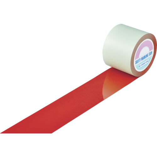 たのめーる】日本緑十字社 ガードテープ(ラインテープ) 赤 100mm幅×20m