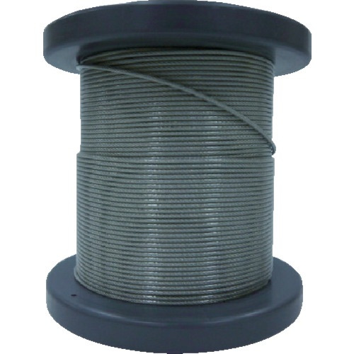 大阪コートロープ　ＳＵＳワイヤロープ１．２０／１．５０ｍｍ　７×７　５０ｍ　コート付　ＮＳＢ１２０－１５０－５０Ｍ　１巻1