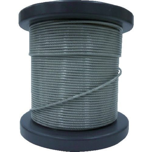 大阪コートロープ　ＳＵＳワイヤロープ２．００／２．３０ｍｍ　７×７　５０ｍ　コート付　ＮＳＢ２００－２３０－５０Ｍ　１巻1