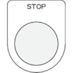 アイマーク　押ボタン／セレクトスイッチ（メガネ銘板）　ＳＴＯＰ　黒　φ２５．５　Ｐ２５－３６　１枚