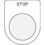 アイマーク　押ボタン／セレクトスイッチ（メガネ銘板）　ＳＴＯＰ　黒　φ３０．５　Ｐ３０－３６　１枚
