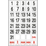 日本緑十字社 日付マグネットセット 1~31他・計40枚 27mm角(250×158) 316012 1枚