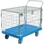 カナツー　静音ＰＬＡ３００網－蓋付樹脂製運搬車　ＰＬＡ３００－ＡＭＩ－Ｍ１－ＦＴ　１台