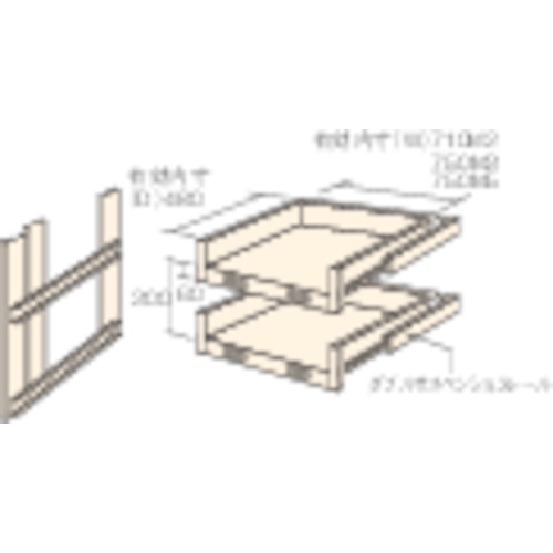 【クリックで詳細表示】TRUSCO M2型棚用スライド棚 2段セット HTM2-6002 1セット HTM2-6002