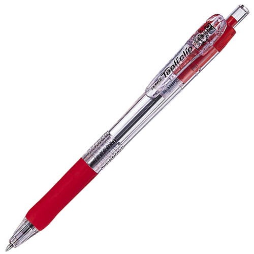 【クリックでお店のこの商品のページへ】ゼブラ 油性ボールペン タプリクリップ 0.7mm 赤 BN5-R 1本 BN5-R