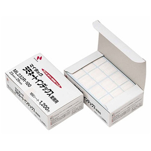 ニチバン　マイタック　ラミネートインデックス　保護フィルム付　中　２３×２９ｍｍ　赤枠　業務用パック　ＭＬ２３２Ｒ－１００　１パック（１２００片：１２片×１００シート）1