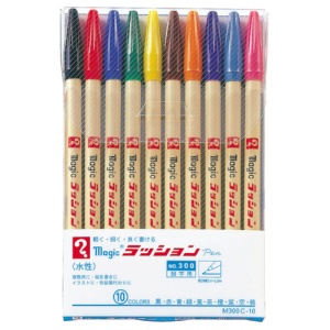 寺西化学　水性サインペン　マジックラッションペン　Ｎｏ．３００　１０色（各色１本）　Ｍ３００Ｃ－１０　１パック1