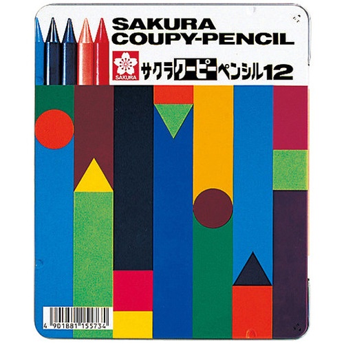 サクラクレパス　クーピーペンシル　１２色（各色１本）　缶入　ＦＹ１２　１缶1
