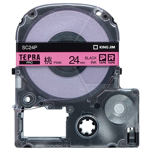キングジム　テプラ　ＰＲＯ　テープカートリッジ　パステル　２４ｍｍ　ピンク／黒文字　ＳＣ２４Ｐ　１個1