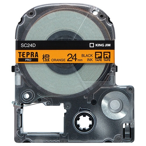 キングジム　テプラ　ＰＲＯ　テープカートリッジ　パステル　２４ｍｍ　オレンジ／黒文字　ＳＣ２４Ｄ　１個1