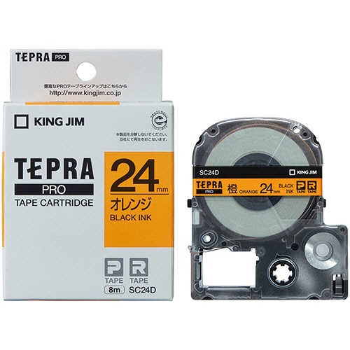 キングジム　テプラ　ＰＲＯ　テープカートリッジ　パステル　２４ｍｍ　オレンジ／黒文字　ＳＣ２４Ｄ　１個3