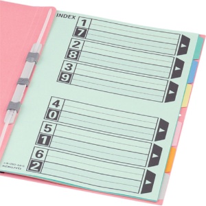 コクヨ　カラー仕切カード（ガバット・背幅伸縮ファイル用・５山見出し）　Ａ４タテ　２穴　シキ－２５０　１パック（１０組）3