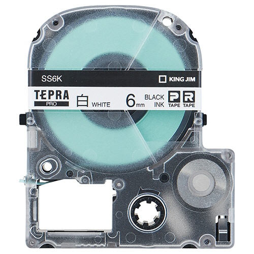 キングジム　テプラ　ＰＲＯ　テープカートリッジ　６ｍｍ　白／黒文字　エコパック　ＳＳ６Ｋ－１０ＰＮ　１パック（１０個）1