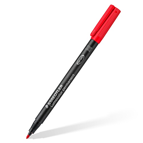 ステッドラー　ルモカラーペン　油性　細書きＭ（線幅０．８－１．０ｍｍ）　４色（各色１本）　３１７　ＷＰ４　１パック3