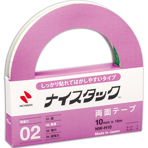 【クリックでお店のこの商品のページへ】ナイスタック しっかり貼れてはがしやすいタイプ 大巻 10mm×18m NW-H10 1巻 NW-H10