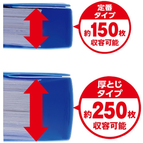 ＴＡＮＯＳＥＥ　フラットファイル厚とじ（ＰＰ）　Ａ４タテ　２５０枚収容　背幅２８ｍｍ　グリーン　１パック（５冊）4