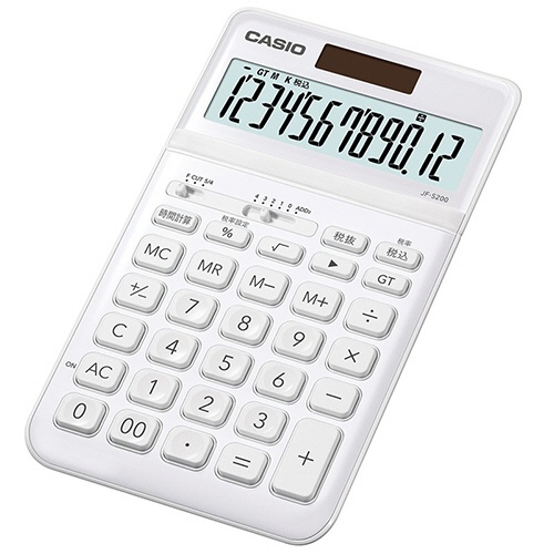 カシオ　デザイン電卓　１２桁　ジャストタイプ　ホワイト　ＪＦ－Ｓ２００－ＷＥ－Ｎ　１台3