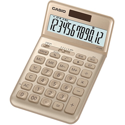 カシオ　デザイン電卓　１２桁　ジャストタイプ　ゴールド　ＪＦ－Ｓ２００－ＧＤ－Ｎ　１台1