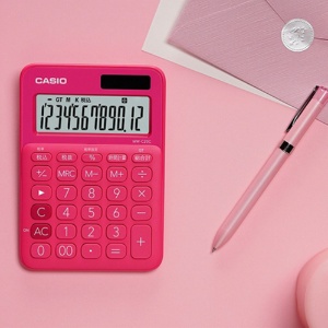 カシオ　カラフル電卓　ミニジャストタイプ　１２桁　ビビッドピンク　ＭＷ－Ｃ２０Ｃ－ＲＤ－Ｎ　１台4